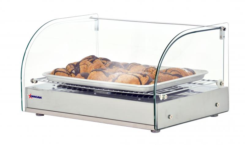 Countertop Display Warmer with Front Curved Glass and 1 Rear Hinged Door